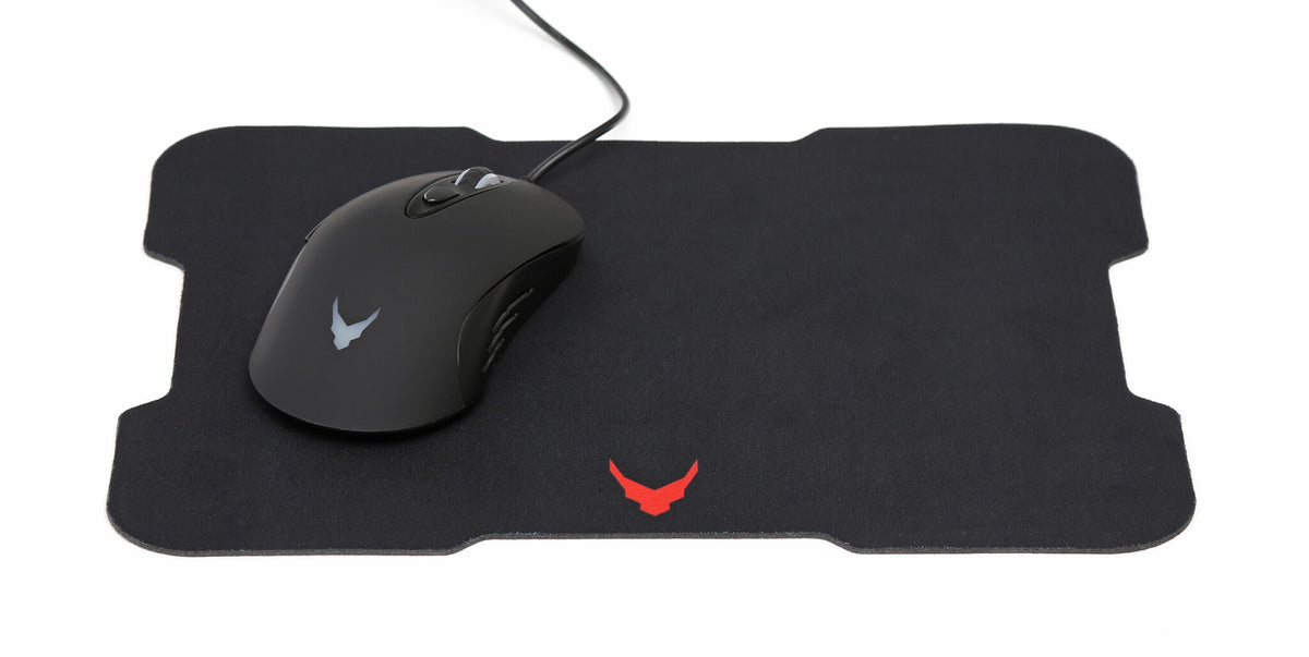 Varr VSETMPX5 Gaming Mouse and Mousepad Set - Wired USB-A Optical Backlit Mouse in Black - 3,200 DPI