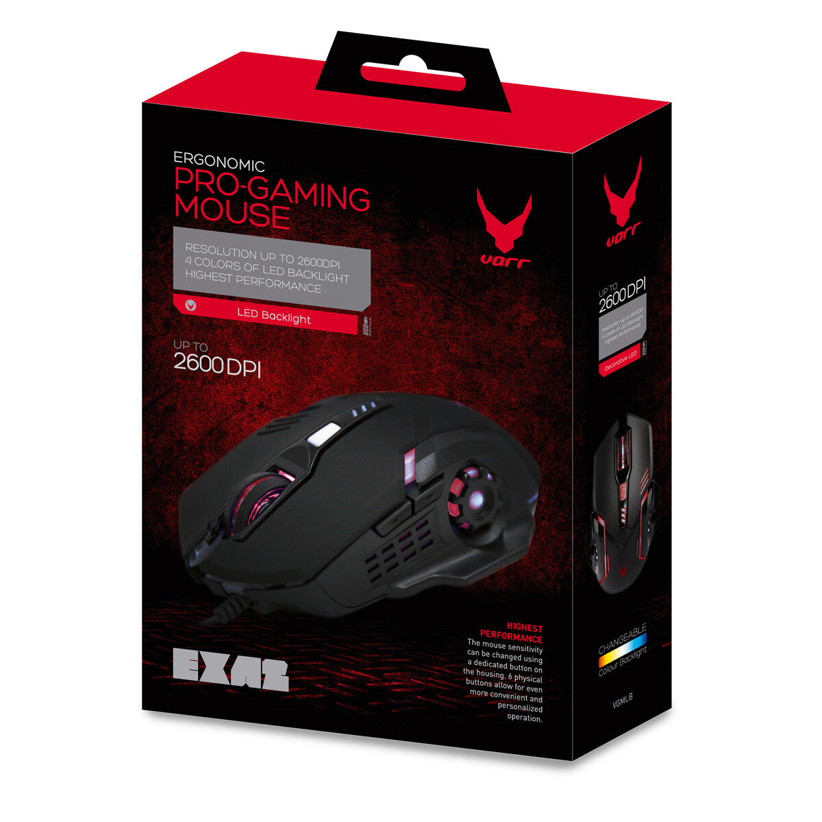 Varr Gaming USB-A Wired Optical RGB Mouse - 2,400 DPI