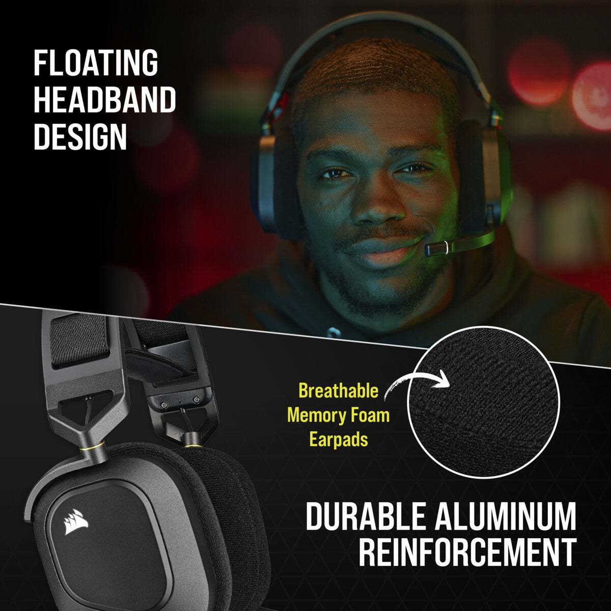 Corsair HS80 - Wireless Gaming RGB Headset in Black