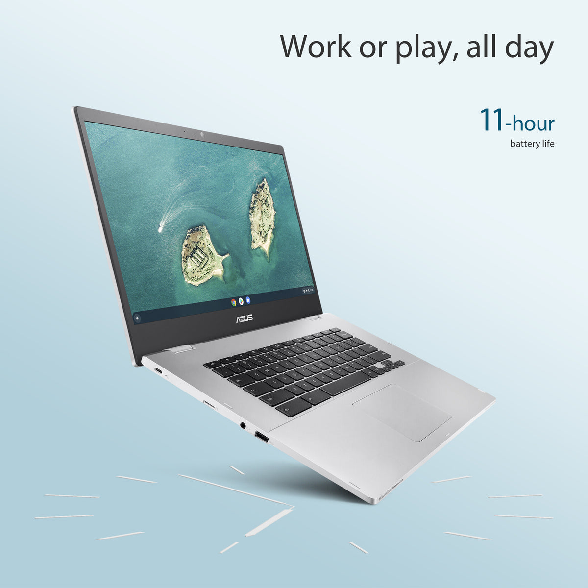 ASUS Chromebook CB1500CKA-NJ0407 - 39.6 cm (15.6&quot;) - Intel® Celeron® N N4500 - 4 GB LPDDR4x-SDRAM - 64 GB eMMC - Wi-Fi 6 - ChromeOS - Silver