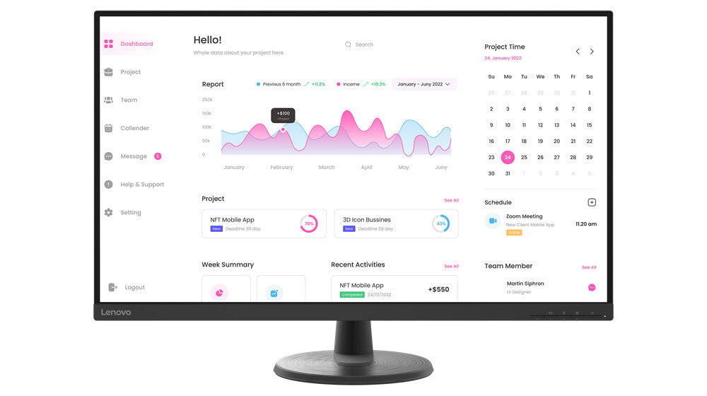 Lenovo D32-40 - 80 cm (31.5") - 1920 x 1080 pixels FHD W-LED Monitor
