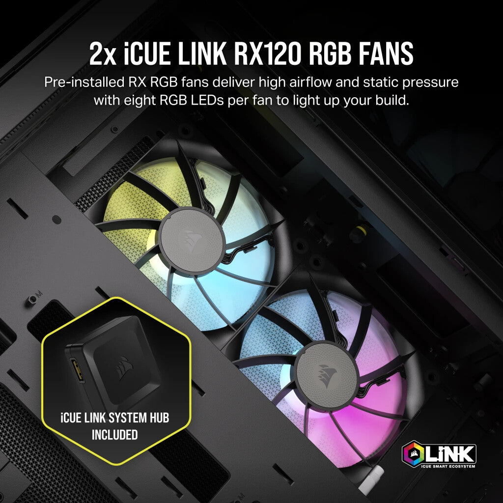 Corsair iCUE LINK 2500X RGB - Micro ATX Mid Tower Case in Black
