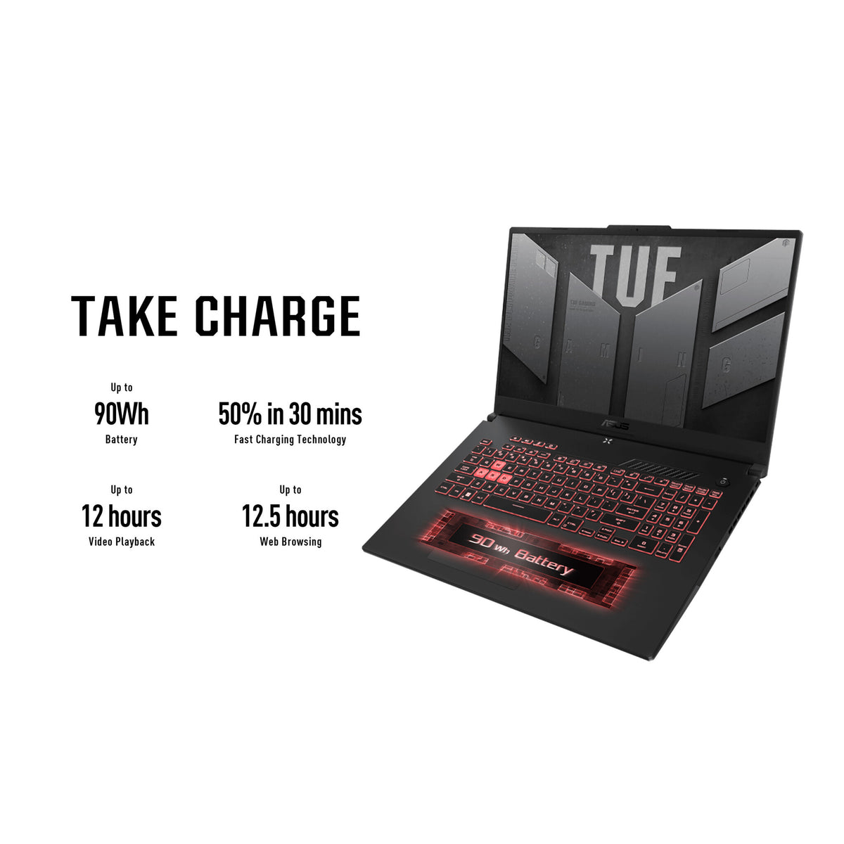 ASUS TUF Gaming A17 Laptop - 43.9 cm (17.3") - AMD Ryzen™ 9 7940HS - 16 GB DDR5-SDRAM - 512 GB SSD - NVIDIA GeForce RTX 4070 - Wi-Fi 6 - Windows 11 Home - Black / Grey