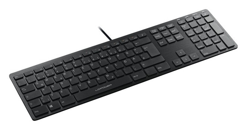 LC-Power LC-KEY-5B-ALU keyboard USB QWERTZ German Black