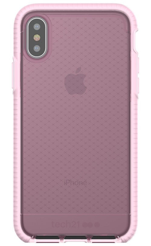 Tech21 Evo Check mobile phone case for iPhone X in Clear Pink