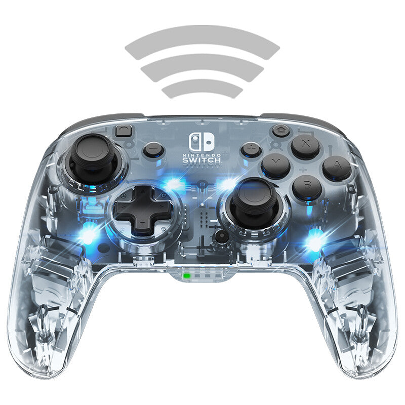 PDP Afterglow Wireless Deluxe Controller for Nintendo Switch in Transparent