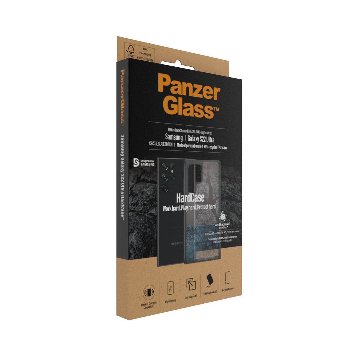PanzerGlass ® HardCase for Galaxy S22 Ultra in Smokey Black