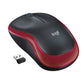 Logitech M185 - RF Wireless Optical Mouse in Black / Red - 1,000 DPI