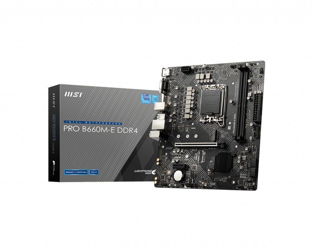 MSI MB PRO B660M-E DDR4 micro ATX motherboard - Intel B660 LGA 1700
