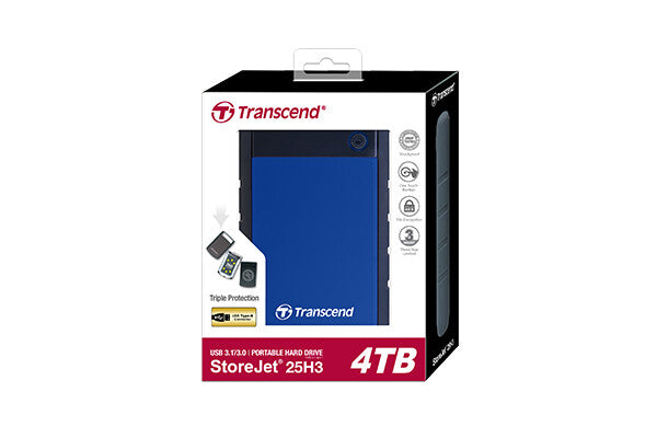 Transcend StoreJet 25H3 - 2.5&quot; External hard drive in Blue - 4TB
