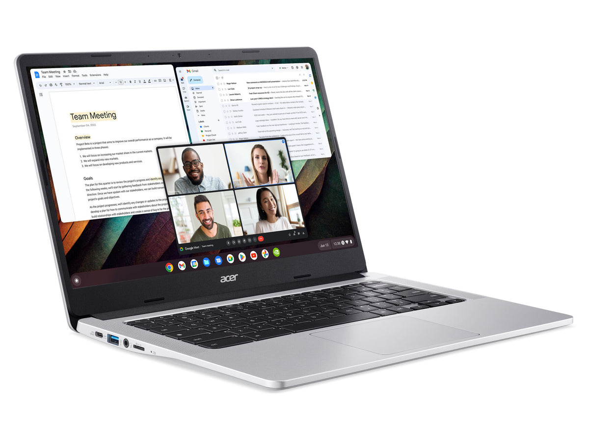 Acer Chromebook 314 - 35.6 cm (14") - Touchscreen - Intel® Pentium® Silver - 8 GB LPDDR4x-SDRAM - 128 GB SSD - Wi-Fi 5 - ChromeOS - Silver