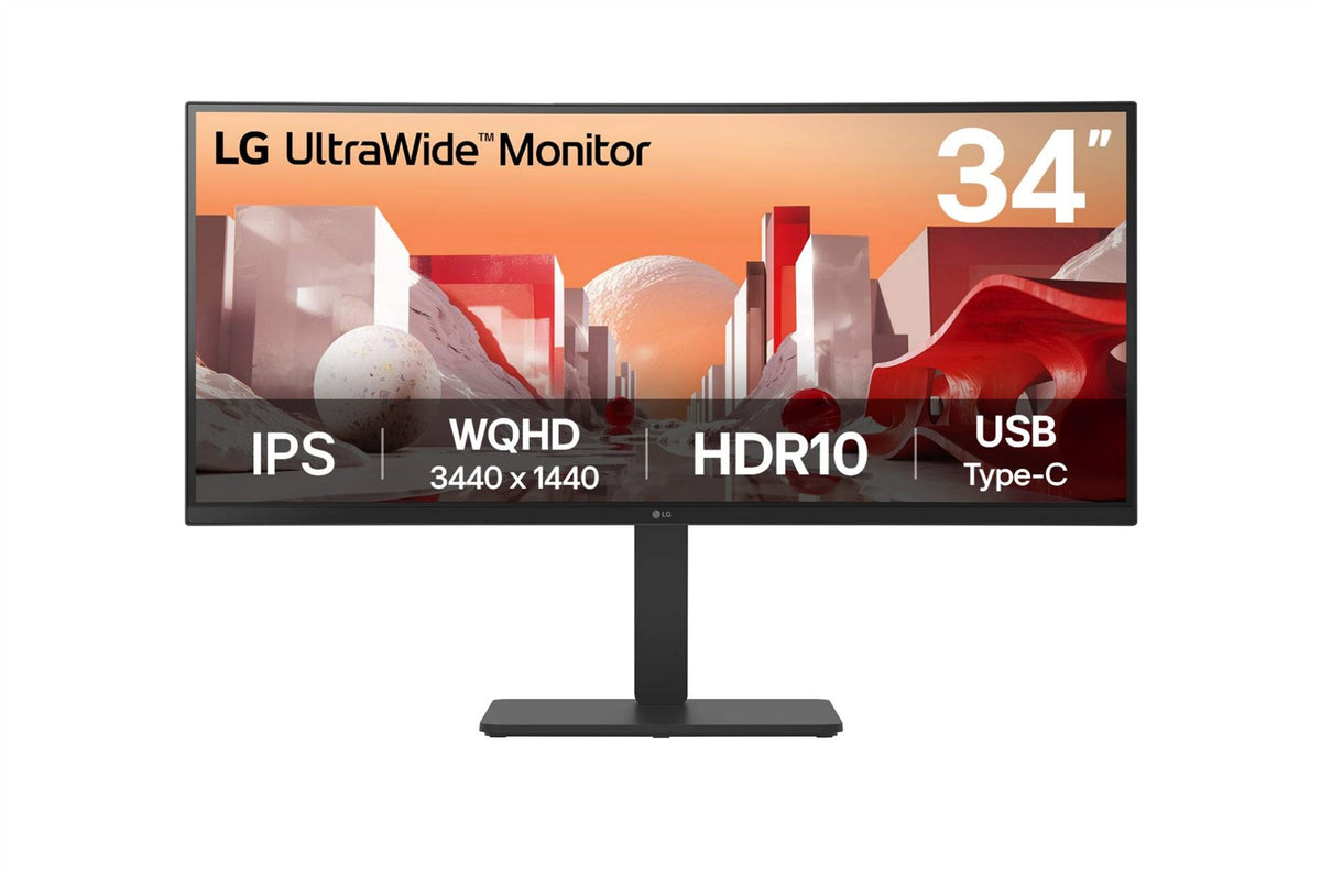 LG LG UltraWide 34BA75QE-B - LED monitor - curved - 34" - 3440 x 1440 WQHD @ 60 Hz - IPS - 300 cd/m? - 1000:1 - HDR10 - 5 ms - 2xHDMI, DisplayPort, USB-C - speakers