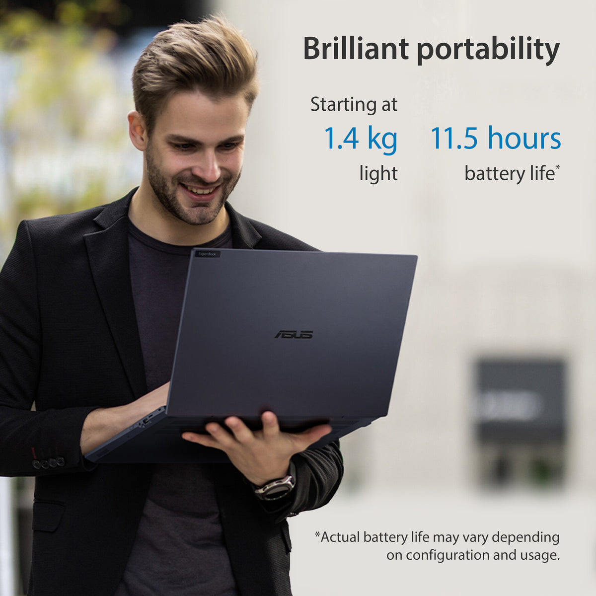 ASUS ExpertBook B5 OLED Laptop - 40.6 cm (16&quot;) - Intel® Core™ i5-1240P - 8 GB DDR5-SDRAM - 256 GB SSD - Wi-Fi 6E - Windows 11 Pro - Black