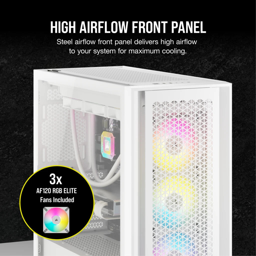 Corsair iCUE 5000D RGB AIRFLOW - ATX Mid Tower Case in White