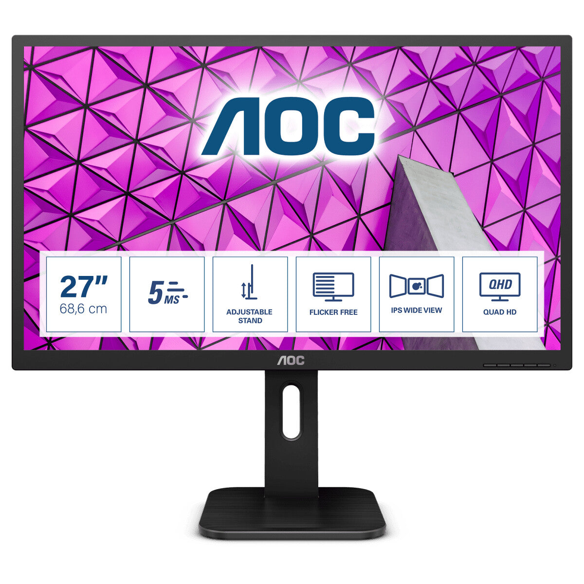 AOC P1 Q27P1 - 68.6 cm (27") - 2560 x 1440 pixels QHD LED Monitor