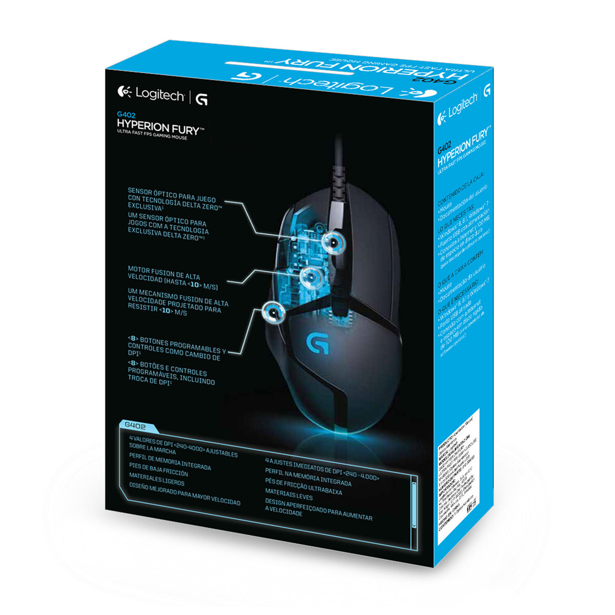 Logitech G - G402 Hyperion Fury FPS Gaming Mouse in Black - 4,000 DPI