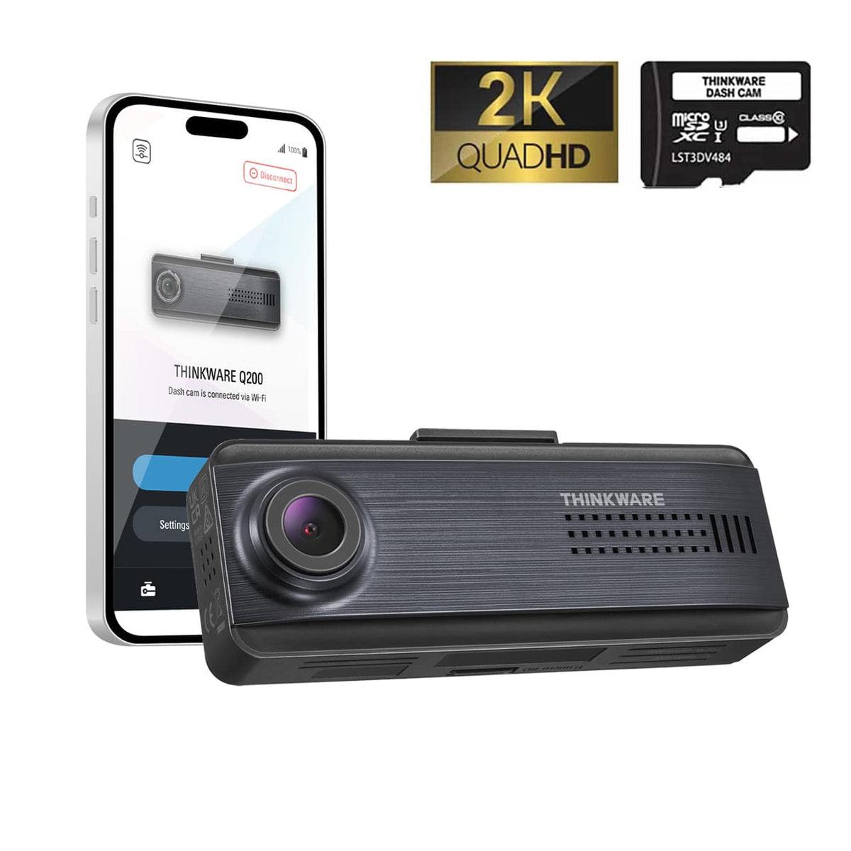 Thinkware Q200 - Dual Lead 2K QHD Front Camera Dashcam