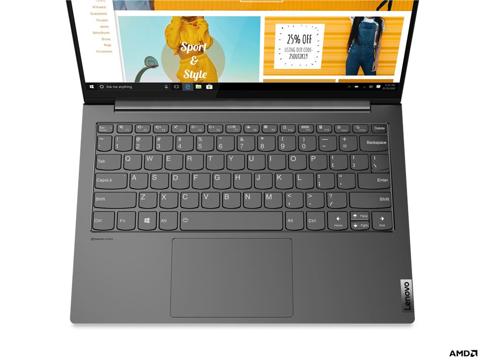 Lenovo Yoga Slim 7 5800U Notebook 33.8 cm (13.3&quot;) Quad HD AMD Ryzen 7 8 GB LPDDR4x-SDRAM 512 GB SSD Wi-Fi 6 (802.11ax) Windows 10 Home Grey