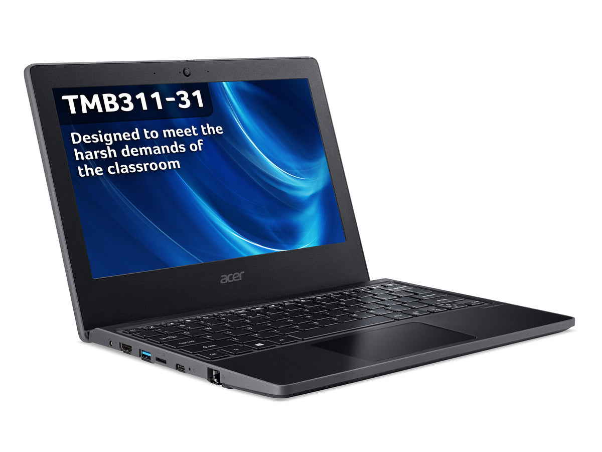 Acer TravelMate B3 Laptop - 29.5 cm (11.6") - Intel® Celeron® N4120 - 4 GB DDR4-SDRAM - 64 GB eMMC - Wi-Fi 5 - Windows 11 Pro Education - Black