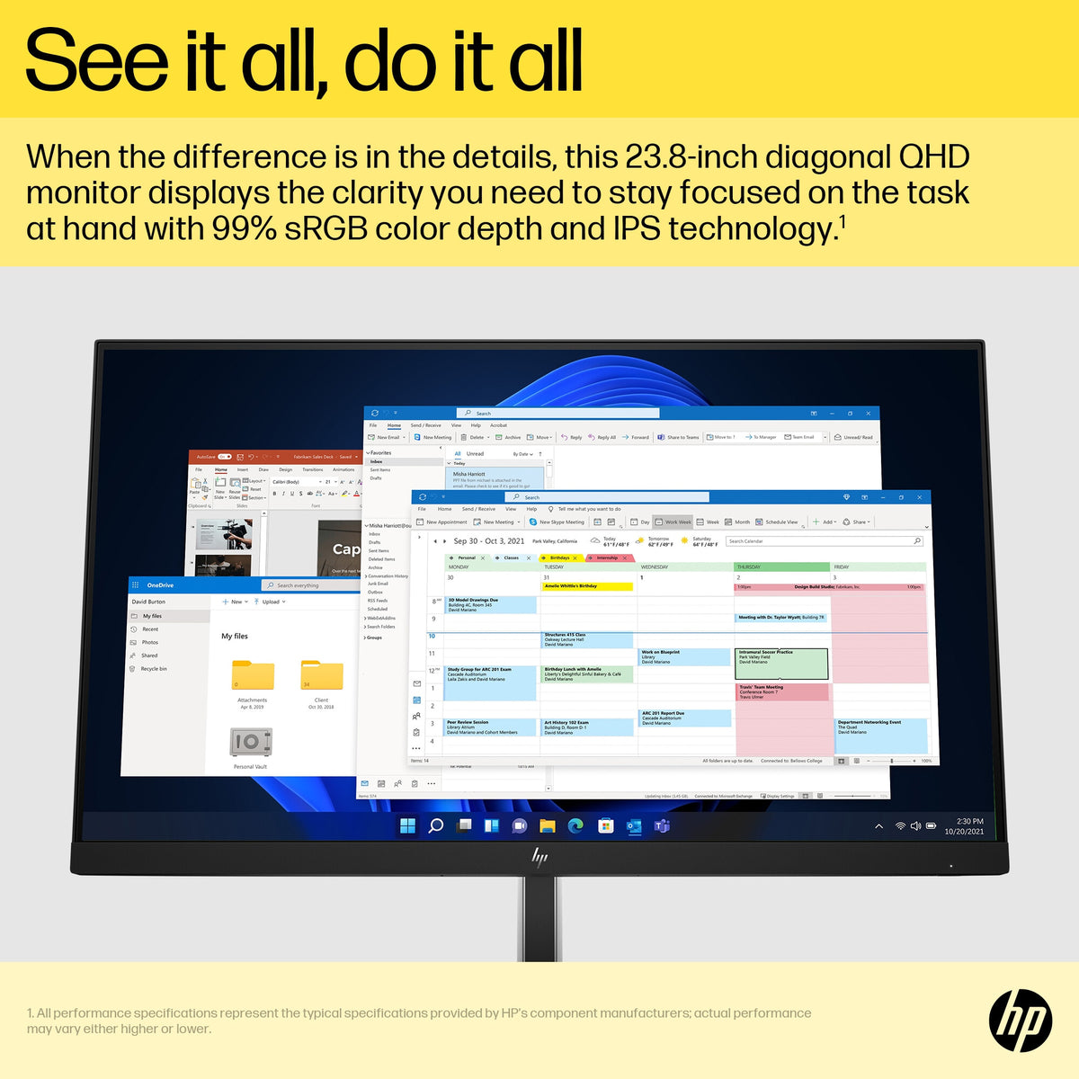 HP E24Q G5 - 60.5 cm (23.8") - 2560 x 1440 pixels QHD Monitor
