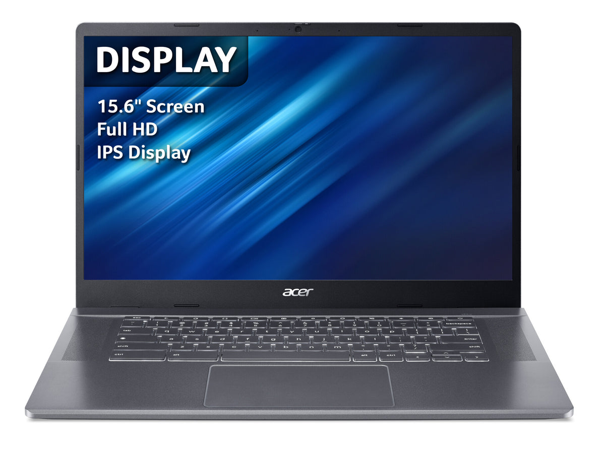 Acer Chromebook Plus 515 - 39.6 cm (15.6") - Intel® Core™ i3-1215U - 8 GB LPDDR5x-SDRAM - 256 GB SSD - Wi-Fi 6E - ChromeOS - Grey