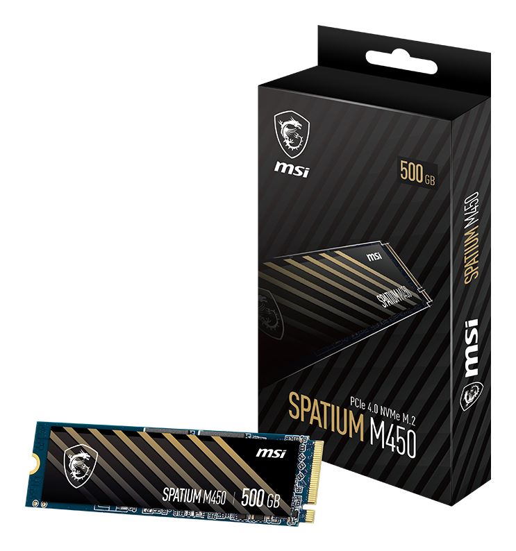 MSI Spatium M450 PCIe 4.0 NVMe M.2 500GB V1 PCI Express 4.0 3D NAND
