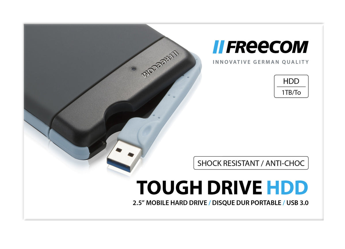 Freecom Tough Drive - External hard drive in Grey - 1 TB