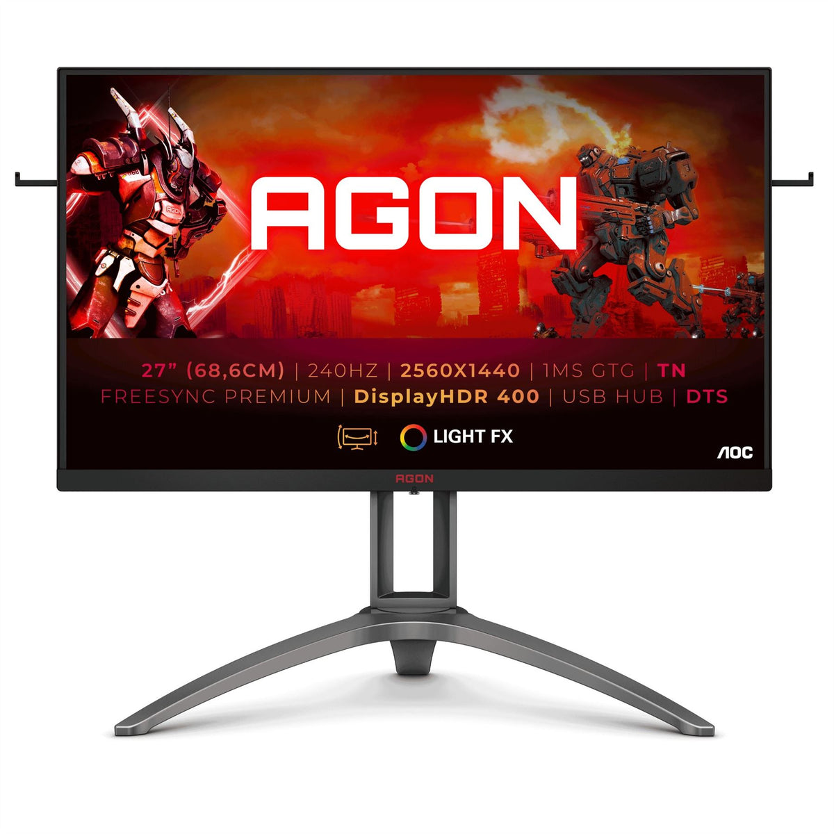 AOC AGON 3 AG273QZ Computer Monitor 68.6 cm (27&quot;) 2560 x 1440 pixels Quad HD LED Black
