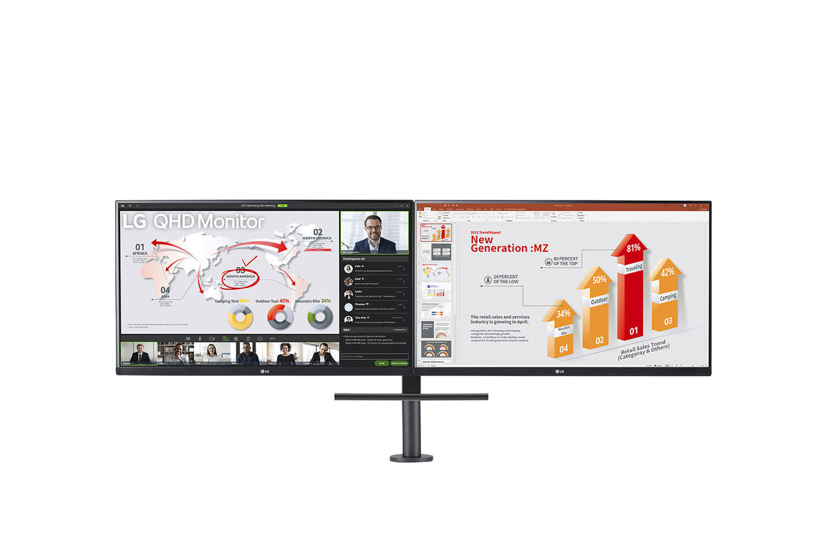 LG 27QP88DP-BS - 68.6 cm (27&quot;) 2560 x 1440 pixels Quad HD Dual Monitor with Daisy Chain