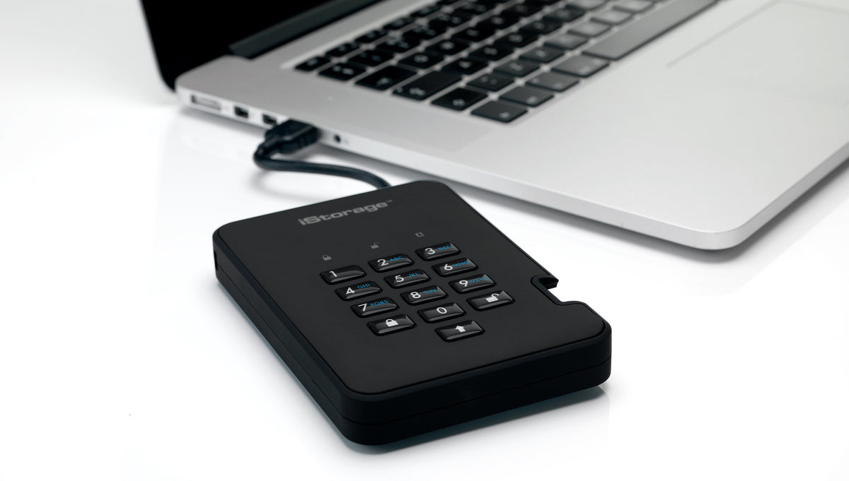 iStorage diskAshur2 - Secure Encrypted External hard drive in Black - 1 TB
