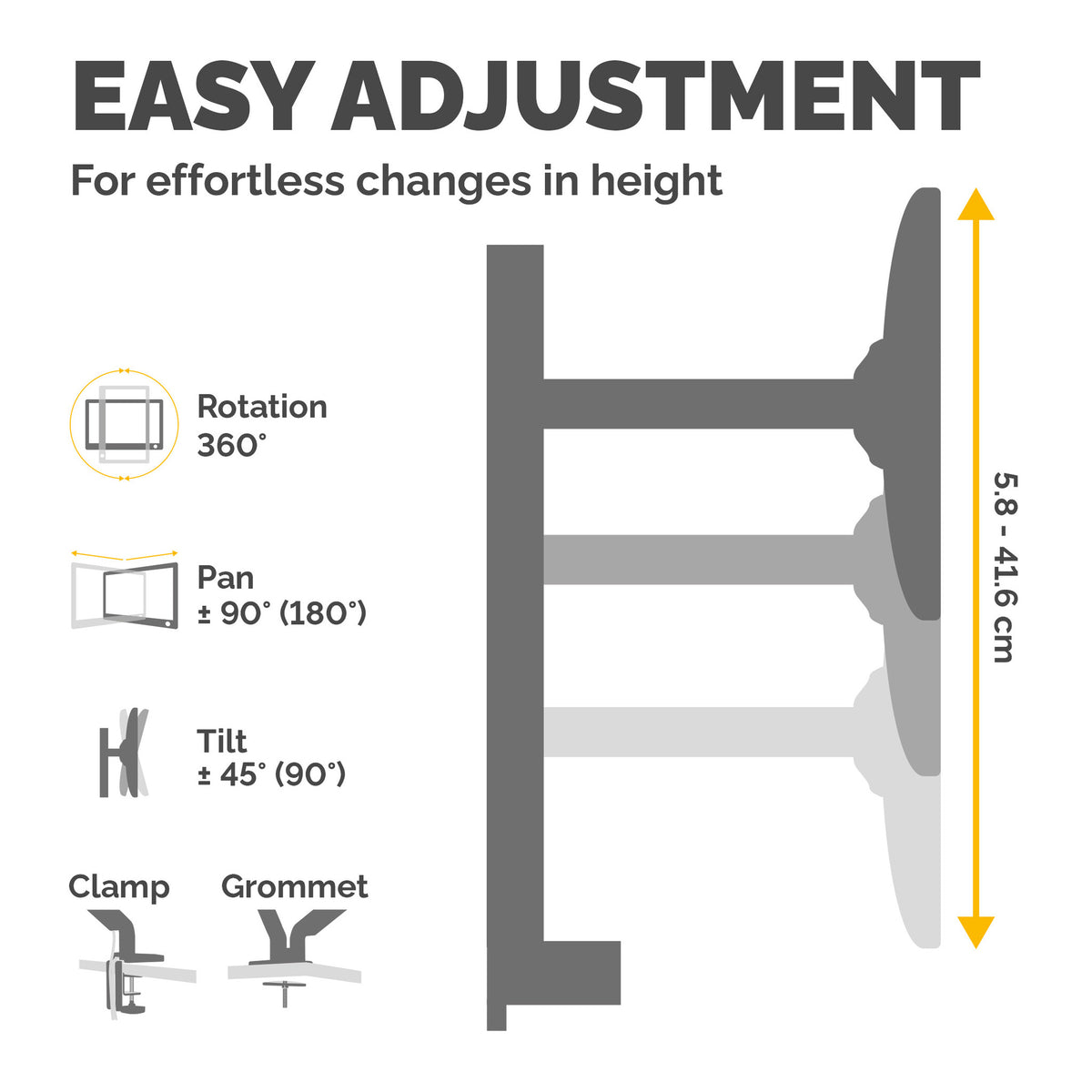 Fellowes Reflex Monitor Arm - 8502501 - Desk monitor mount for upto 81.3 cm (32")