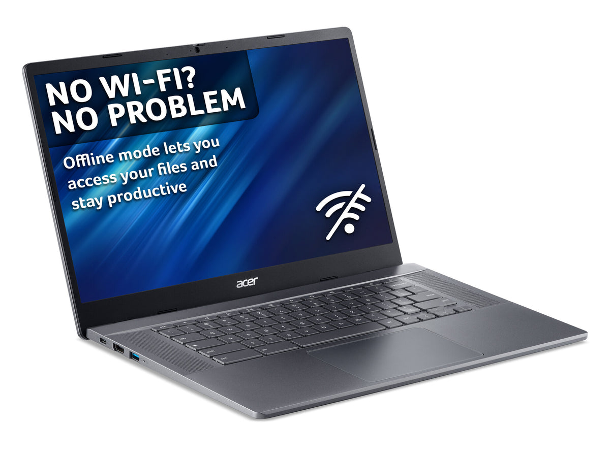 Acer Chromebook Plus 515 - 39.6 cm (15.6") - Intel® Core™ i3-1215U - 8 GB LPDDR5x-SDRAM - 256 GB SSD - Wi-Fi 6E - ChromeOS - Grey