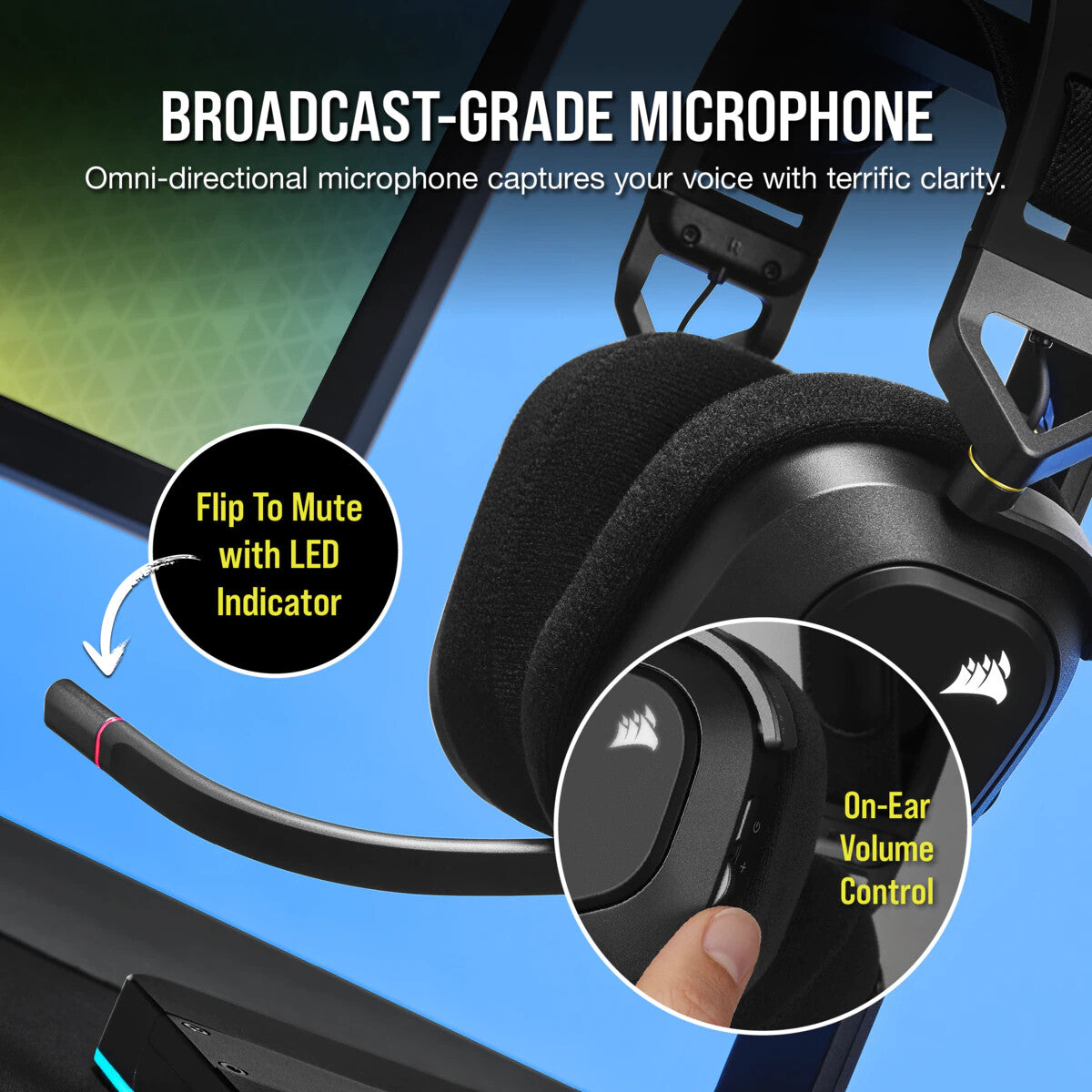 Corsair HS80 - Wireless Gaming RGB Headset in Black