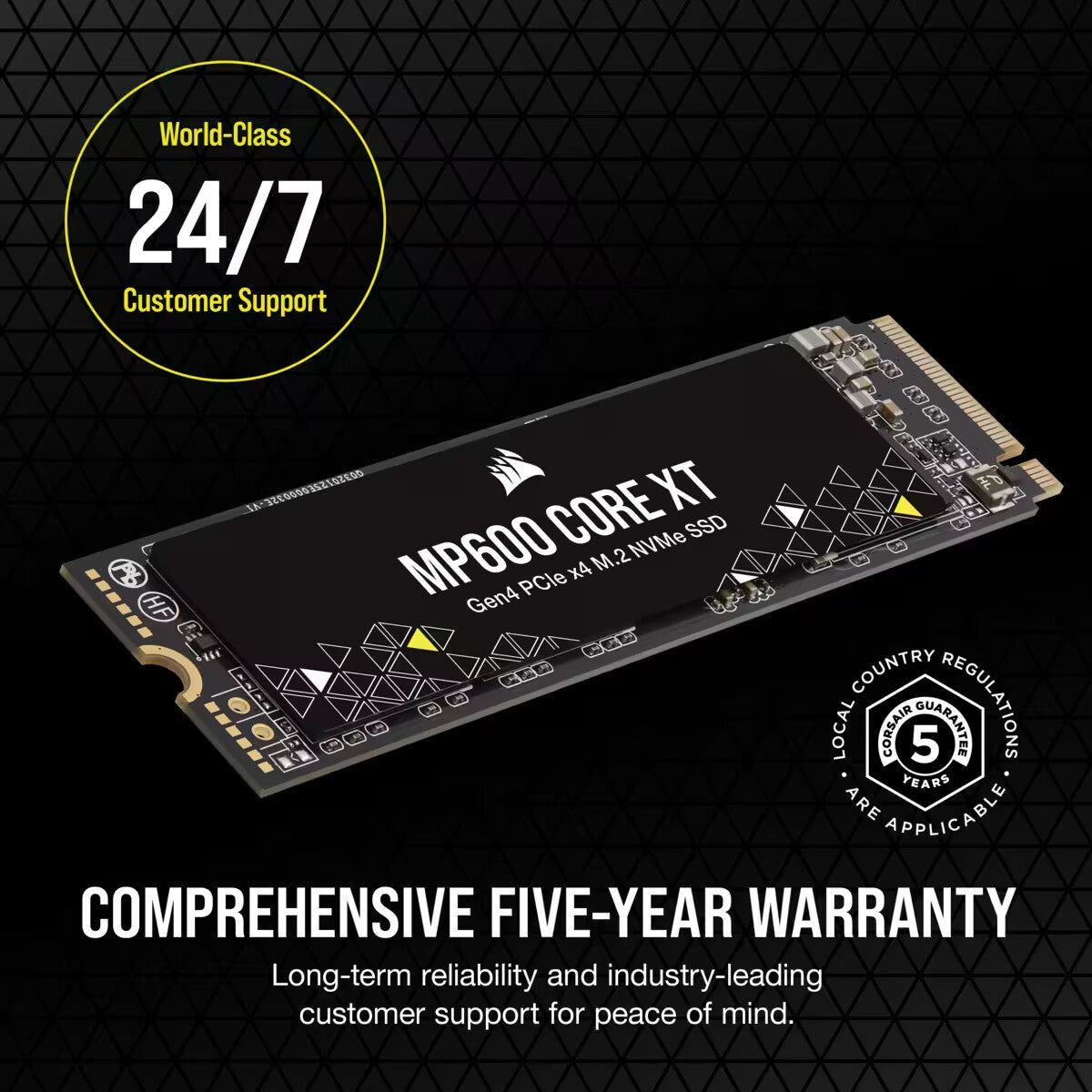 Corsair MP600 CORE XT - PCI Express 4.0 QLC 3D NAND NVMe M.2 SSD - 4 TB