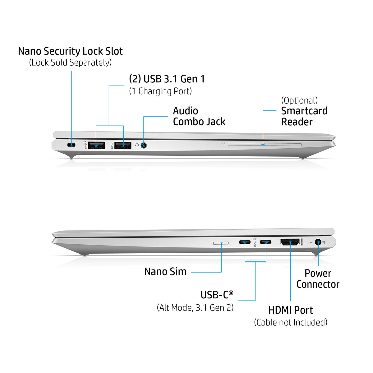 HP EliteBook 845 G8 Laptop - 35.6 cm (14&quot;) - AMD Ryzen™ 5 5600U - 8 GB DDR4-SDRAM - 256 GB SSD - Wi-Fi 5 - Windows 10 Pro - Silver