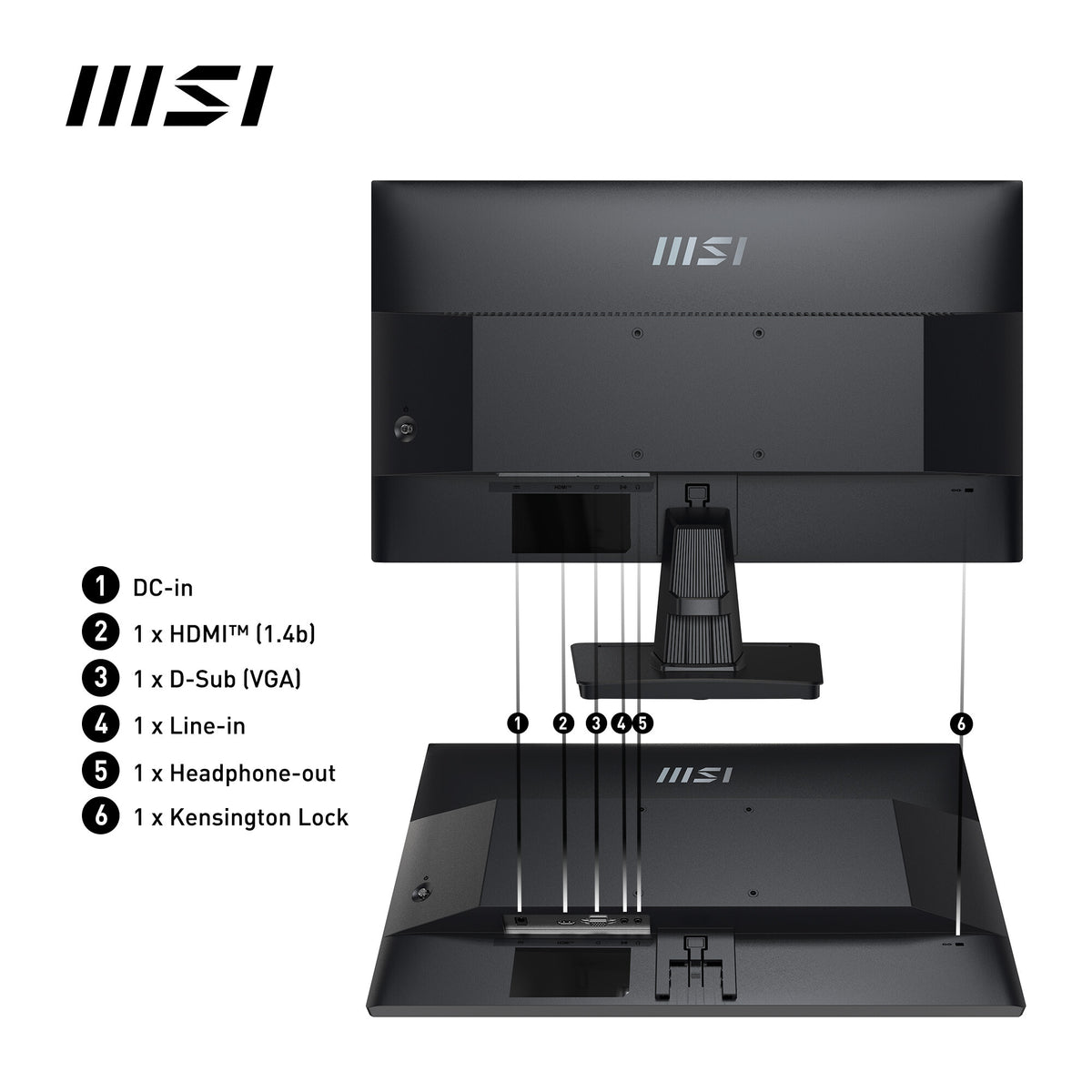 MSI Pro MP251 - 62.2 cm (24.5&quot;) - 1920 x 1080 pixels FHD LED Monitor