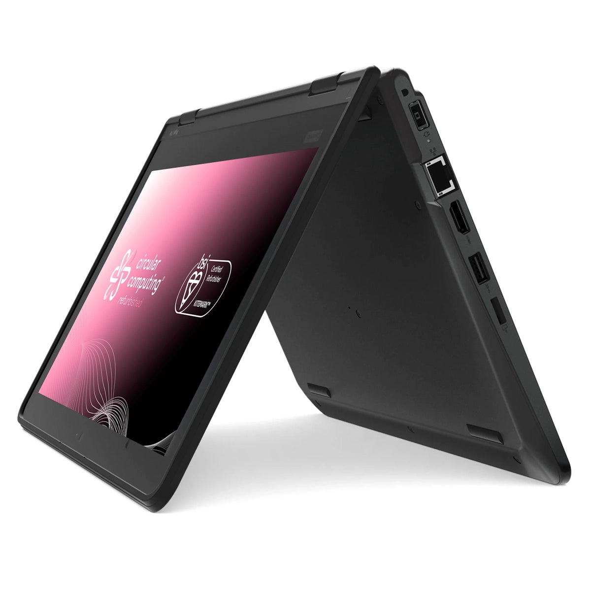 Lenovo Yoga 11e Laptop - 29.5 cm (11.6") - Touchscreen -  Intel Celeron - 8 GB DDR5-SDRAM - 128 GB SSD - Wi-Fi 5 (802.11ax) - Windows 11 Pro - Black - Refurbished