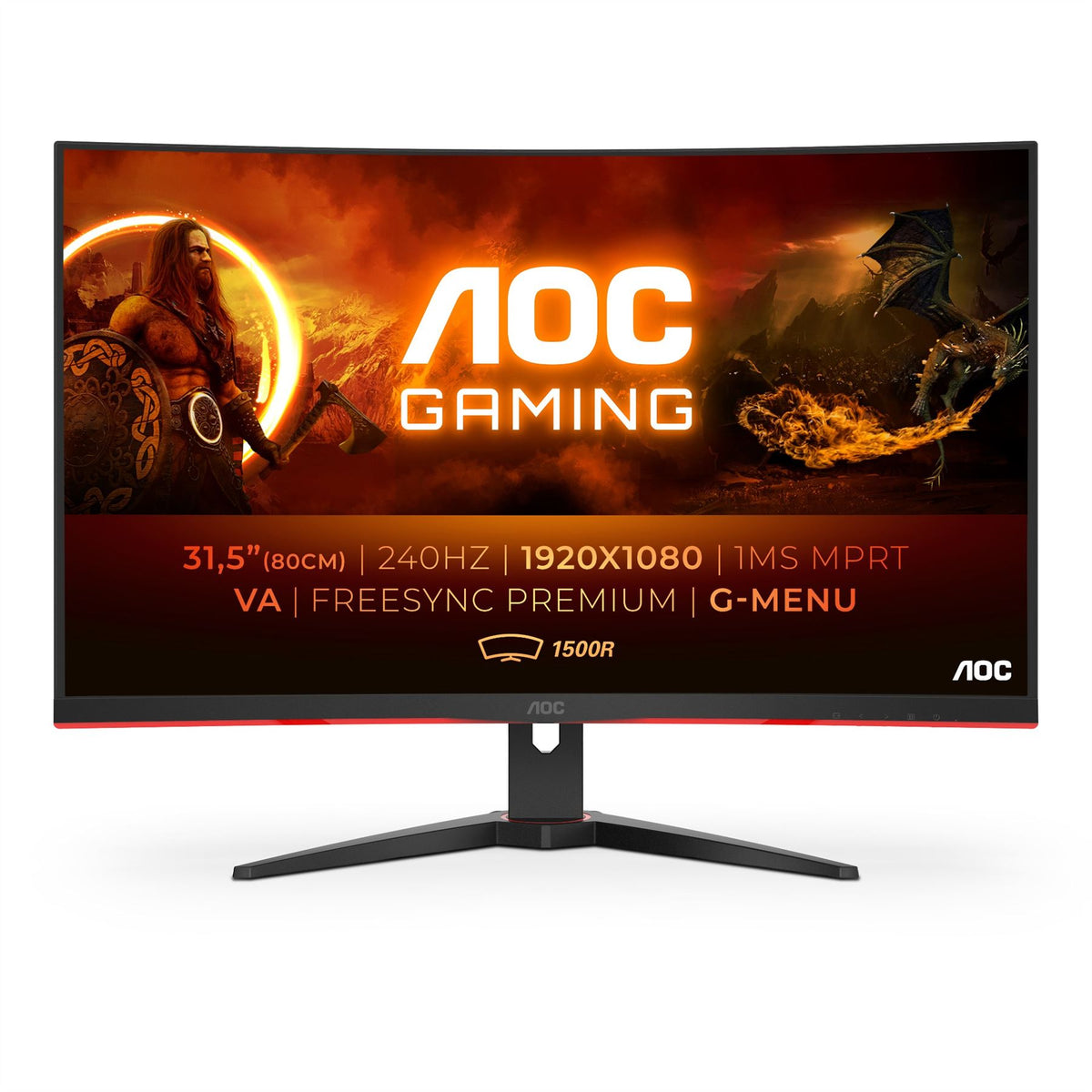 AOC G2 C32G2ZE/BK Computer Monitor 80 cm (31.5&quot;) 1920 x 1080 pixels Full HD LED Black, Red