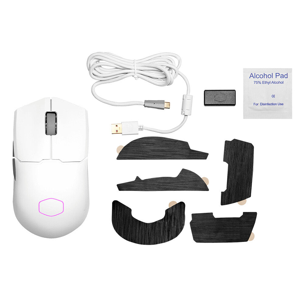 Cooler Master MM712 - RF Wireless + Bluetooth + USB Type-A Optical Mouse in White - 19,000 DPI