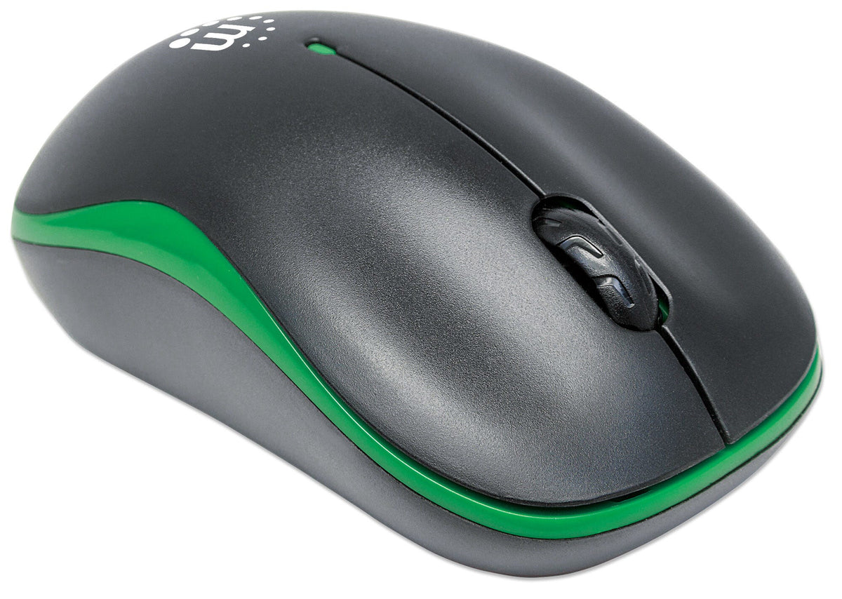 Manhattan Success 2.4Ghz Wireless Optical Mouse in Black/Green - 1,000dpi