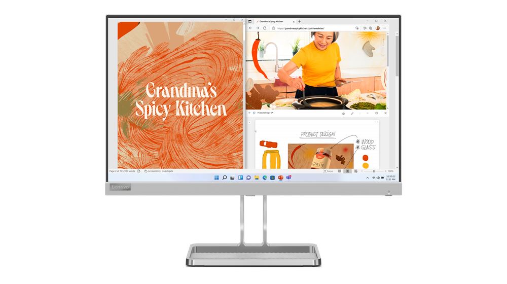 Lenovo L22i-40 computer monitor 54.6 cm (21.5&quot;) 1920 x 1080 pixels Full HD Grey