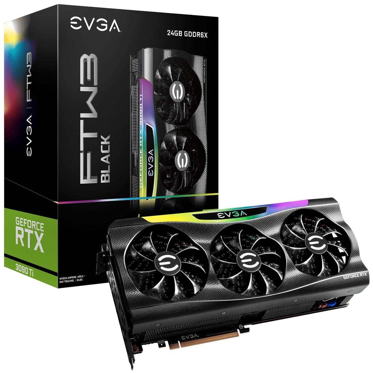 EVGA FTW3 BLACK - NVIDIA 24 GB GDDR6X GeForce RTX 3090 Ti graphics card