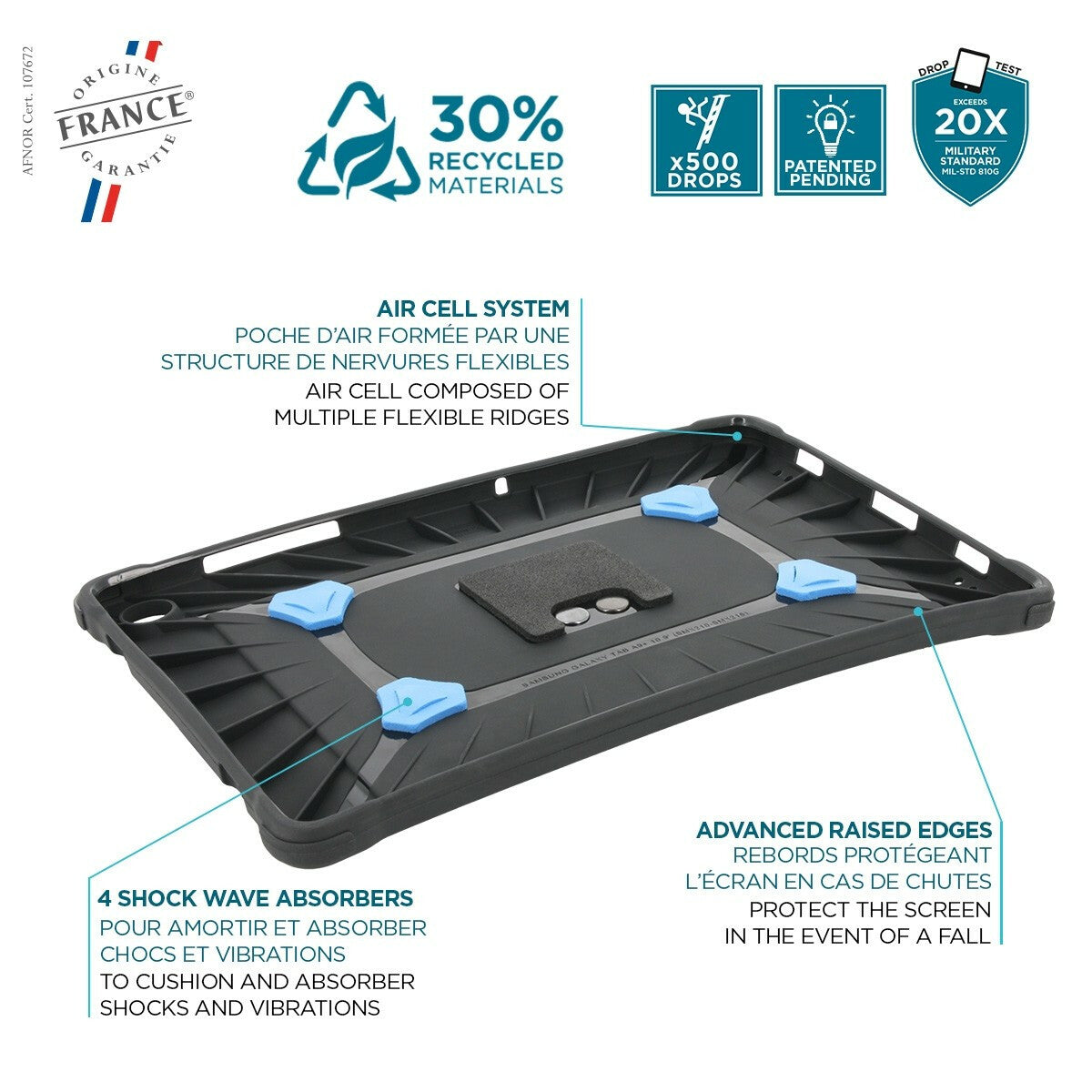 Mobilis Reinforced Protective Case For Galaxy Tab A9+ in Black