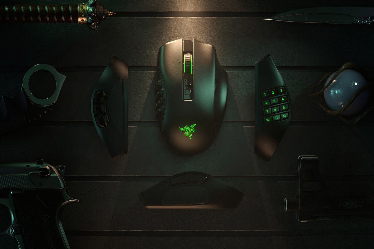 Razer Naga Pro - RF Wireless Optical Mouse in Black - 20,000 DPI