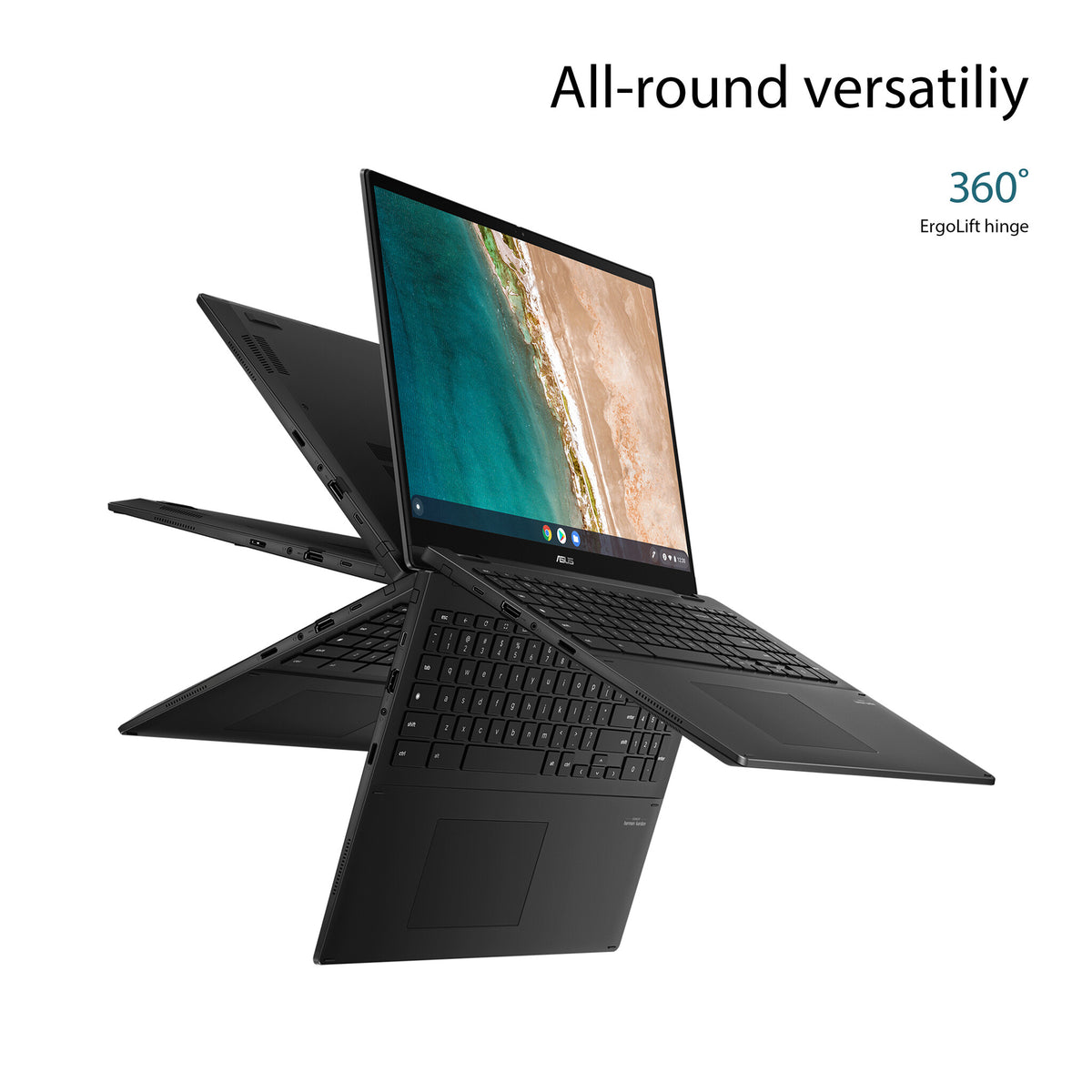 ASUS Chromebook - 40.6 cm (16") - Touchscreen - Intel® Core™ i5-1235U - 8 GB LPDDR4x-SDRAM - 256 GB SSD - Wi-Fi 6E - ChromeOS - Grey