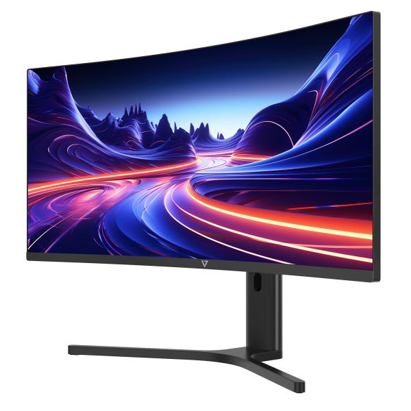 V7 34" Viewable Curved Monitor - WQHD - 3440 x 1440 - Height Adjustable