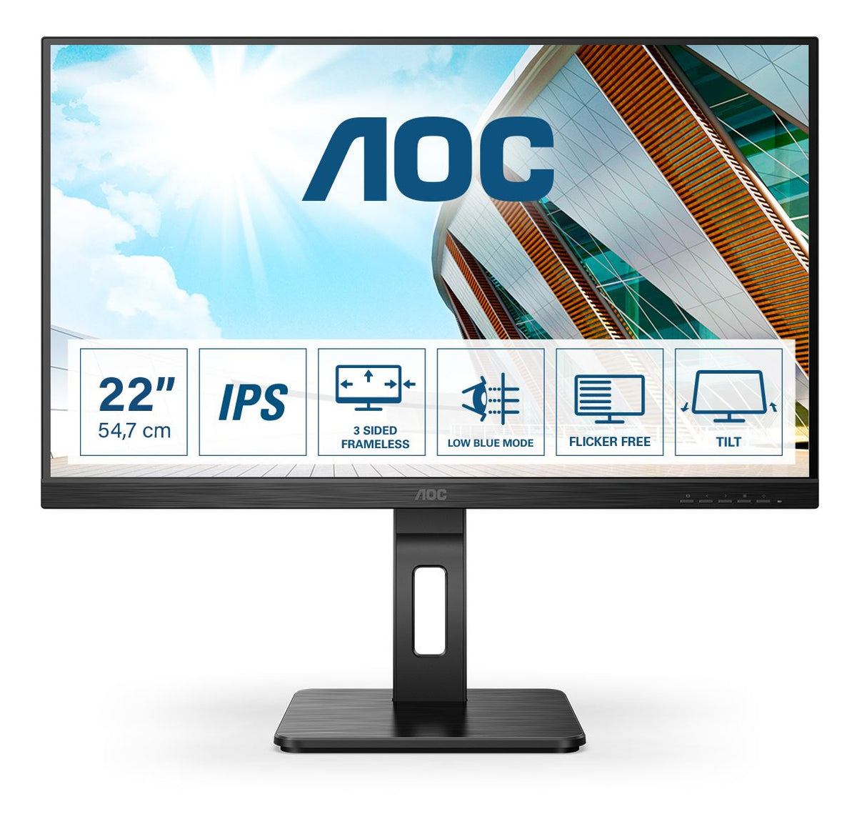 AOC P2 22P2Q LED display 54.6 cm (21.5&quot;) 1920 x 1080 pixels Full HD Black Monitor