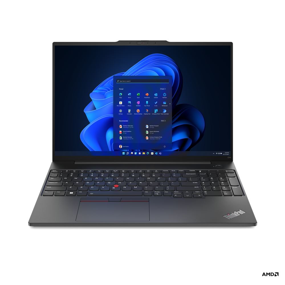 Lenovo ThinkPad E16 16" Laptop - AMD Ryzen 5 7530U - 8 GB DDR4-SDRAM - 256 GB SSD - Windows 11 Pro - Black