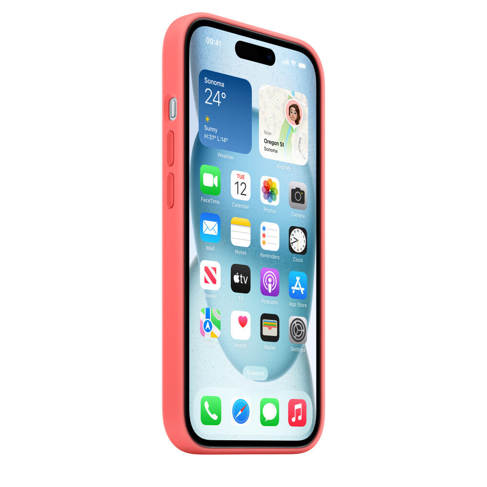 Apple MT0V3ZM/A - Silicone Case with MagSafe for iPhone 15 in Guava