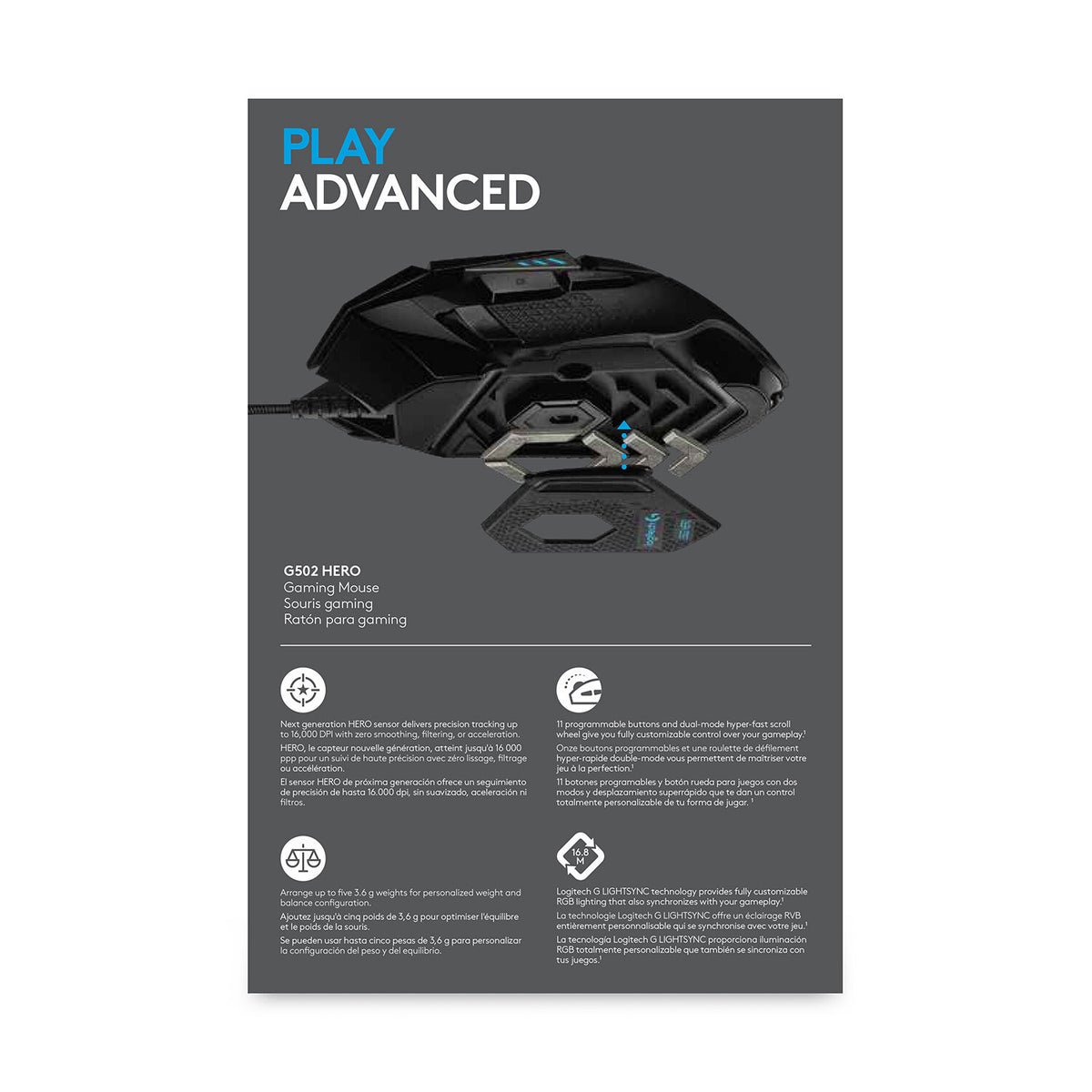Logitech G - G502 HERO High Performance Gaming Mouse in Black - 25,600 DPI
